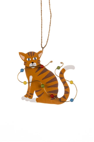 Ginger Cat with Baubles