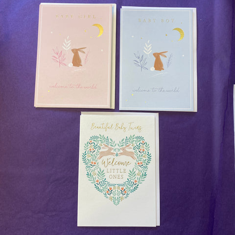 New Baby Cards - Boy, Girl, Twins