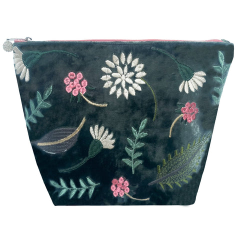 Folk Garden Sage Green Large Cosmetic Bag