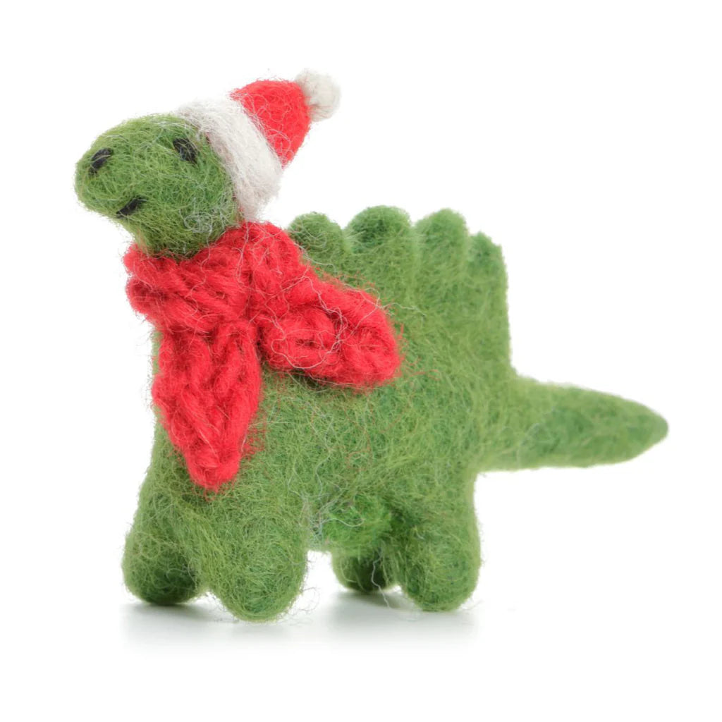 Mini  Diplodocus in  Christmas Hat and Scarf