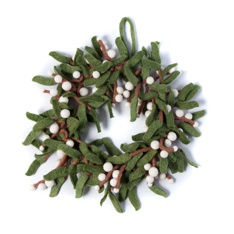 Mistletoe Felt Wreath 30cm