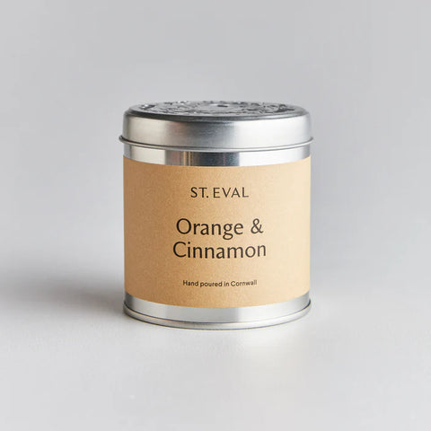 Orange and Cinnamon Candle in Tin St Eval