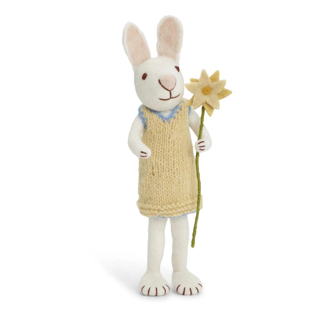 White Bunny with Yellow Dress and Flower