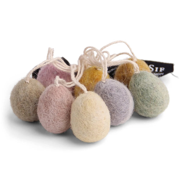 Set of 8 mini felt eggs