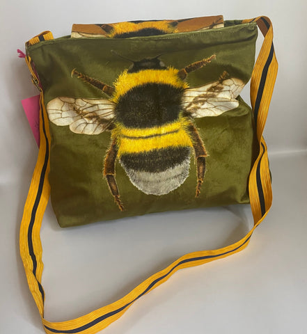 Velvet Bee Bag Stripey Strap