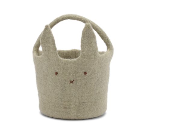 Felt Bunny Basket Pale Green