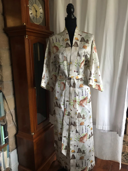 Silk Dressing Gown - Woodland toad