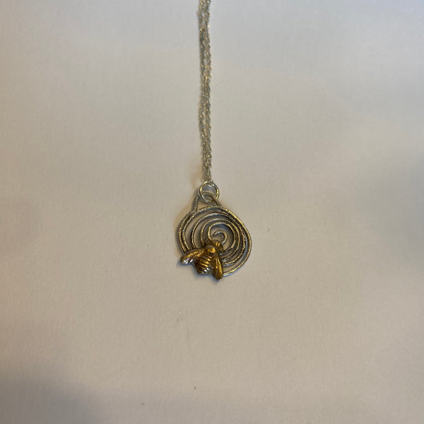 Bee woodland Silver Necklace