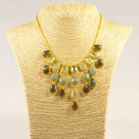 Droplet statement pebble necklace