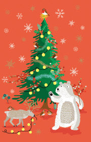 Christmas Charity Card Pack Bear with Tree